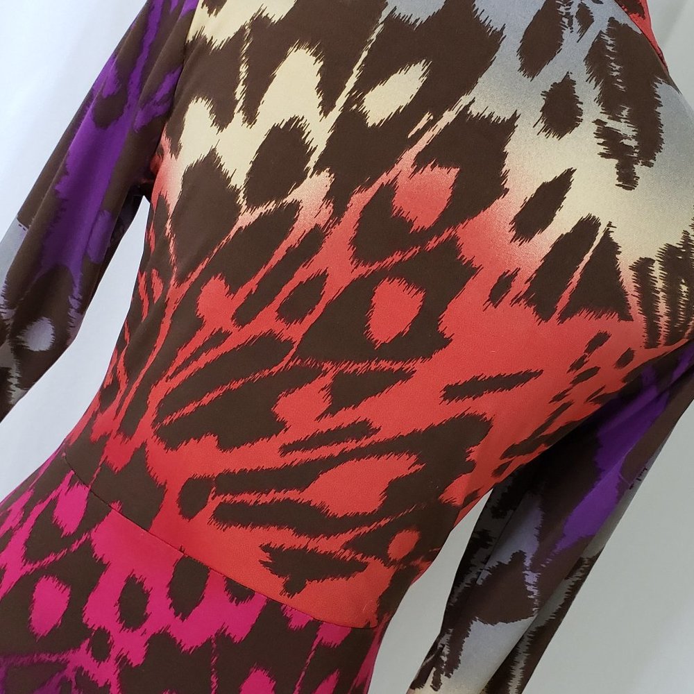MESMERIZE PRINT CORAL-PURPLE-BROWN DRESS - SMALL - Picture 8 of 13